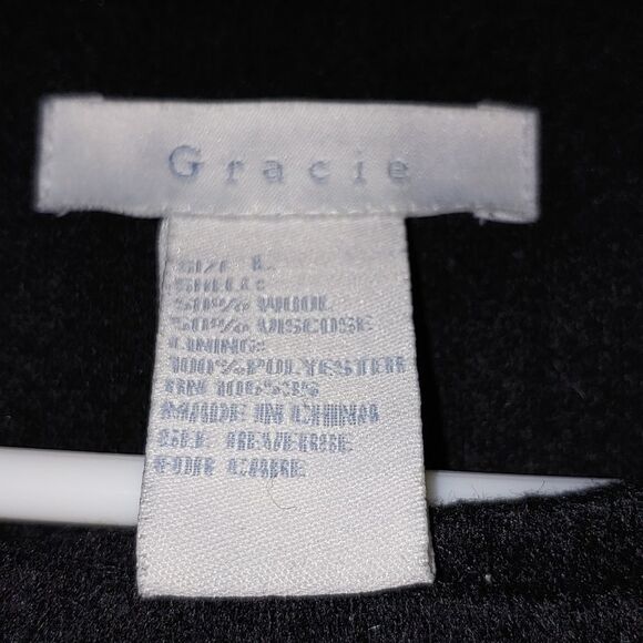 Gracie black wool cropped j cape style jacket  SZ L - Picture 4 of 5